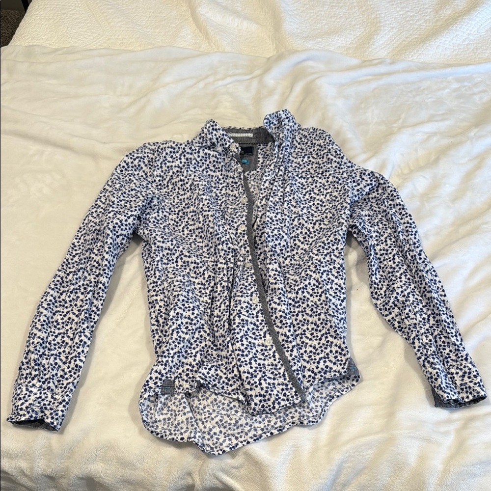 Marshalls Blue and White Patterned Dress Shirt